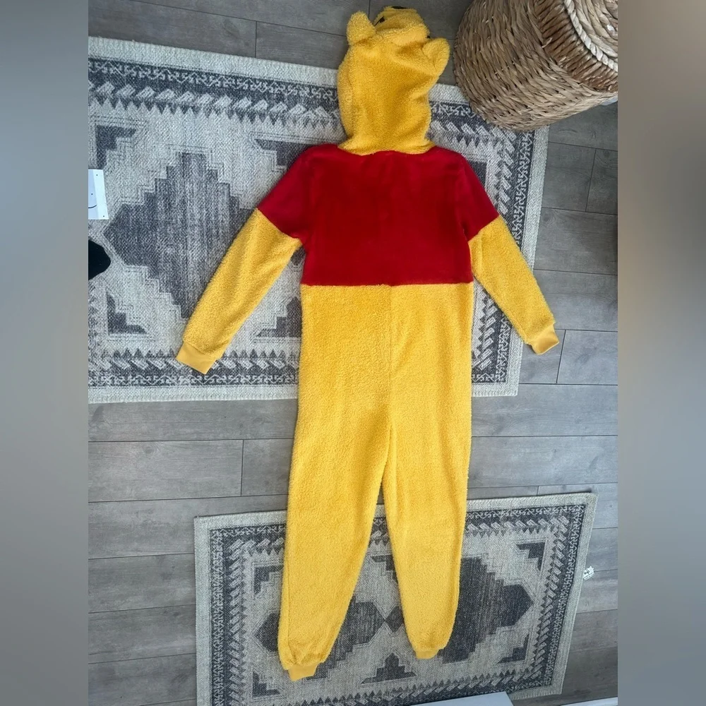 Y2K Disney Winnie the Pooh Women’s Hooded Pooh Zip Onesie Pjs Costume Size Small - Picture 11 of 15